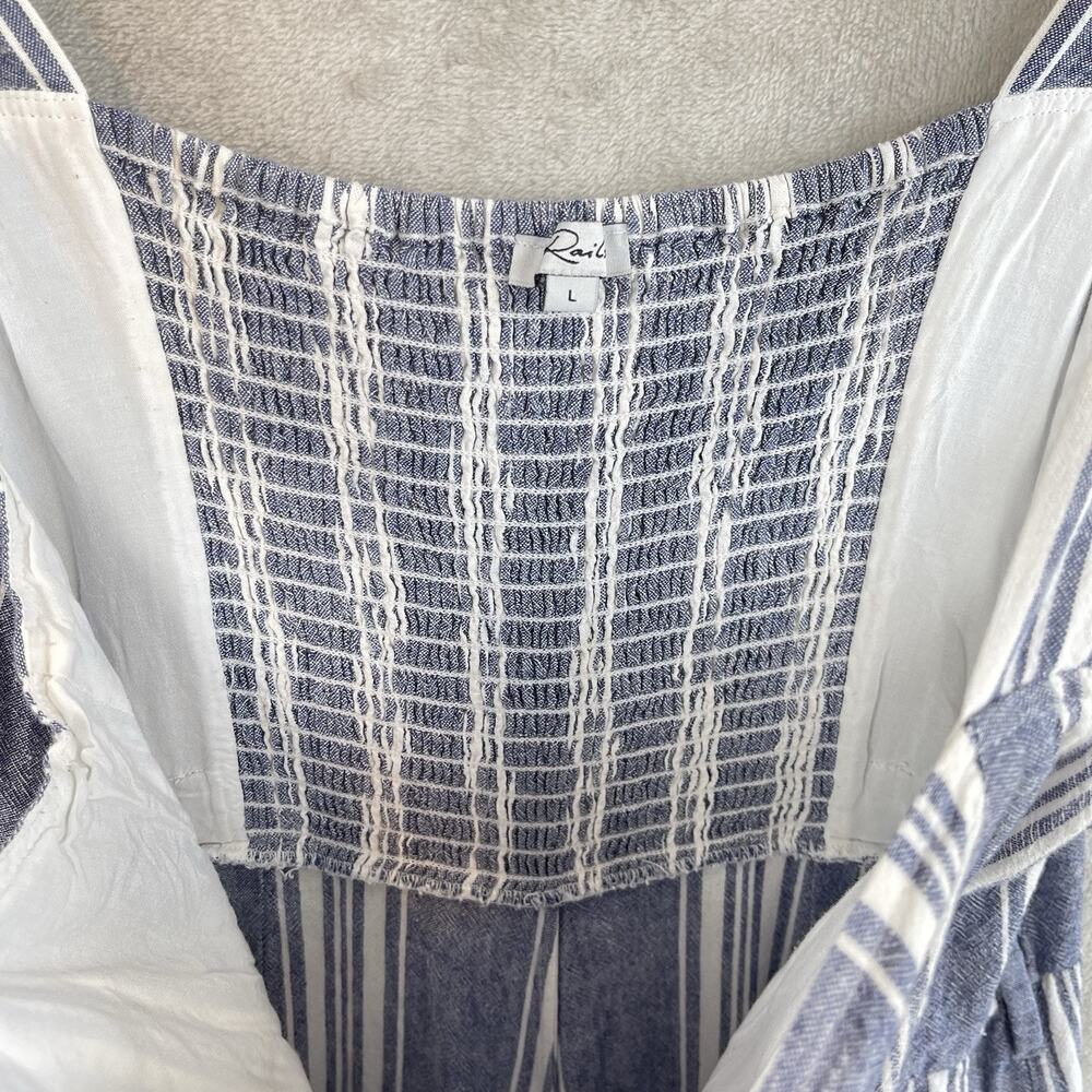 Rails Kyra Seaport Stripe Linen Blend Jumpsuit Large Quiet Luxury Summer Resort - Picture 7 of 16